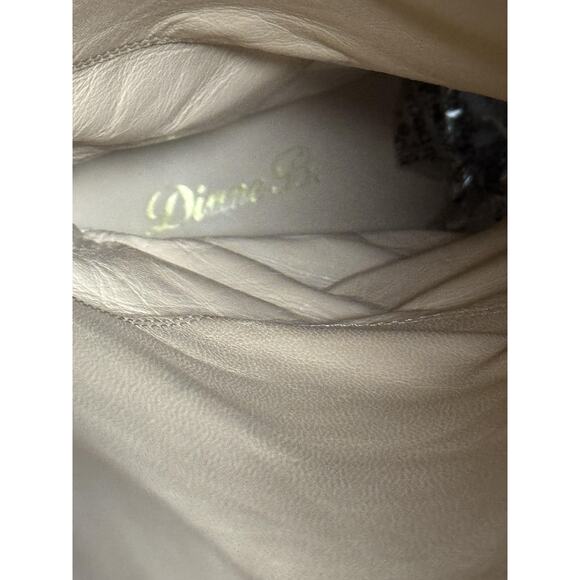 Diane B Boots Womens Size 9 Tan Suede Over Knee Fringe Made in Italy Block Heel - Picture 10 of 16